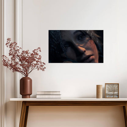 Tomb Raider Poster | Lara Croft's Face in Deep Shadow - Video Games Poster