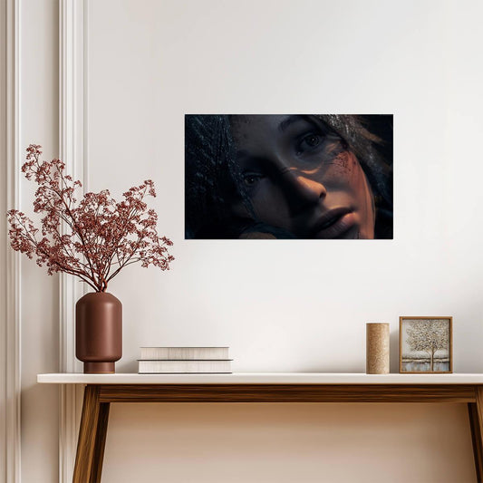 Tomb Raider Poster | Lara Croft's Face in Deep Shadow - Video Games Poster
