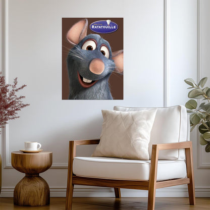 Ratatouille Movie Poster | Remy Close-Up on Brown - Movies & TV Poster