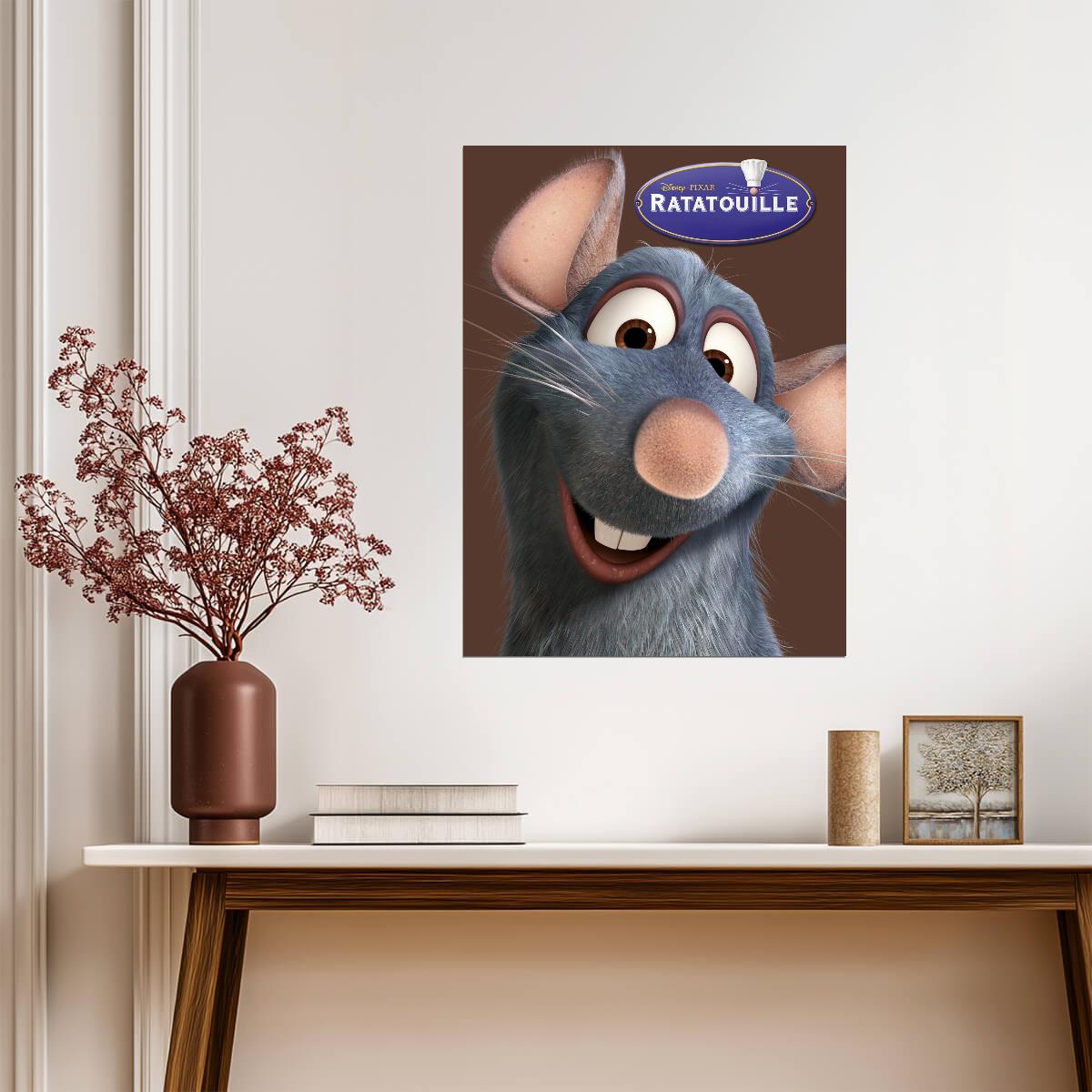 Ratatouille Movie Poster | Remy Close-Up on Brown - Movies & TV Poster