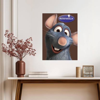 Ratatouille Movie Poster | Remy Close-Up on Brown - Movies & TV Poster