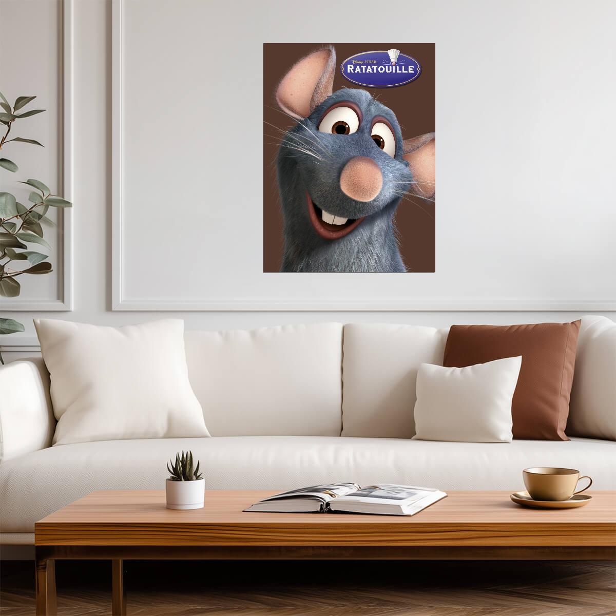 Ratatouille Movie Poster | Remy Close-Up on Brown - Movies & TV Poster