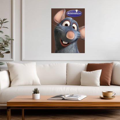 Ratatouille Movie Poster | Remy Close-Up on Brown - Movies & TV Poster