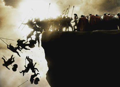 300 Cliff Battle Poster | Spartan Army Movie Scene Print - Movies & TV Poster