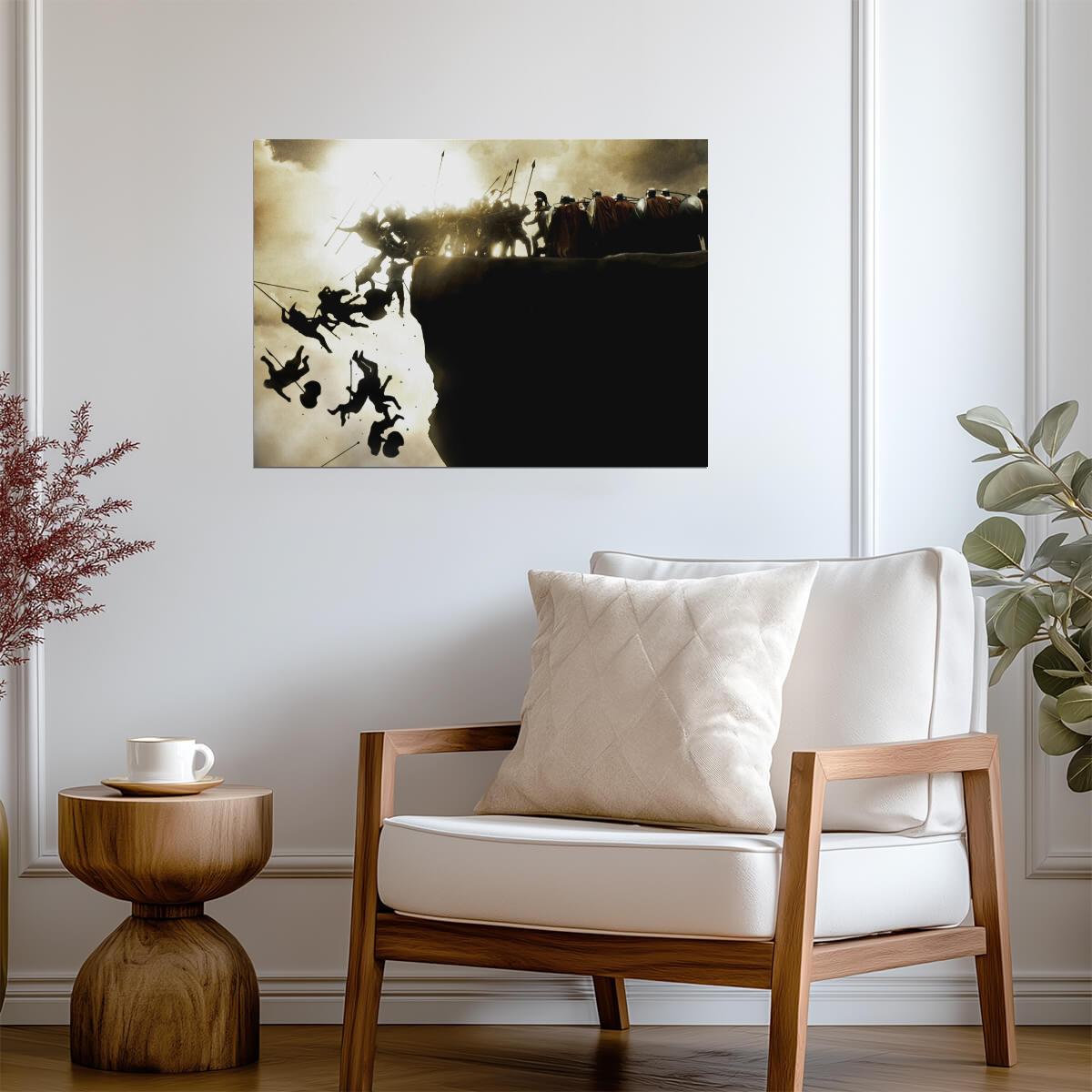 300 Cliff Battle Poster | Spartan Army Movie Scene Print - Movies & TV Poster