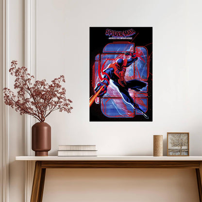 Spider-Man Across the Spider-Verse Movie Poster | Spider-Man 2099 Red and Blue Graphic - Movies & TV Poster