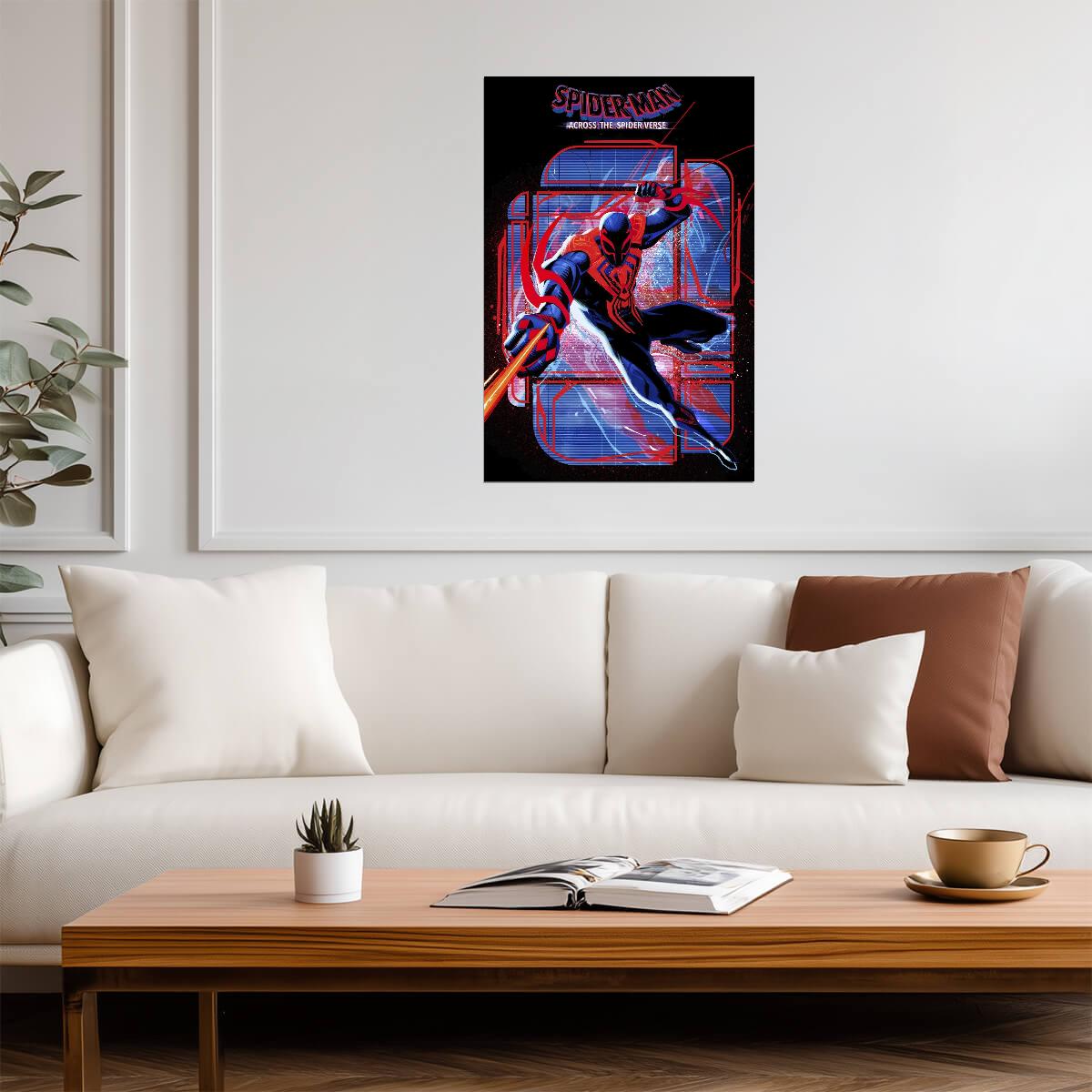Spider-Man Across the Spider-Verse Movie Poster | Spider-Man 2099 Red and Blue Graphic - Movies & TV Poster