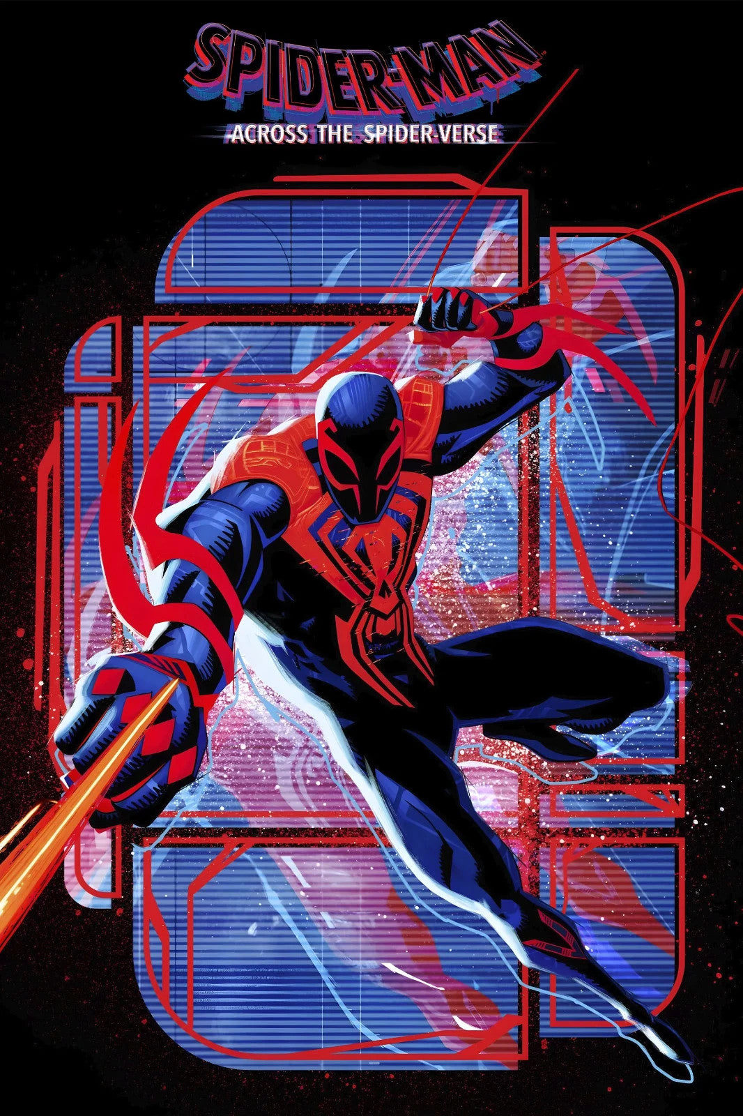 Spider-Man Across the Spider-Verse Movie Poster | Spider-Man 2099 Red and Blue Graphic - Movies & TV Poster