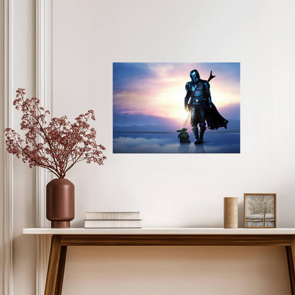 The Mandalorian TV Series Poster | Din Djarin and Grogu at Sunset - Movies & TV Poster