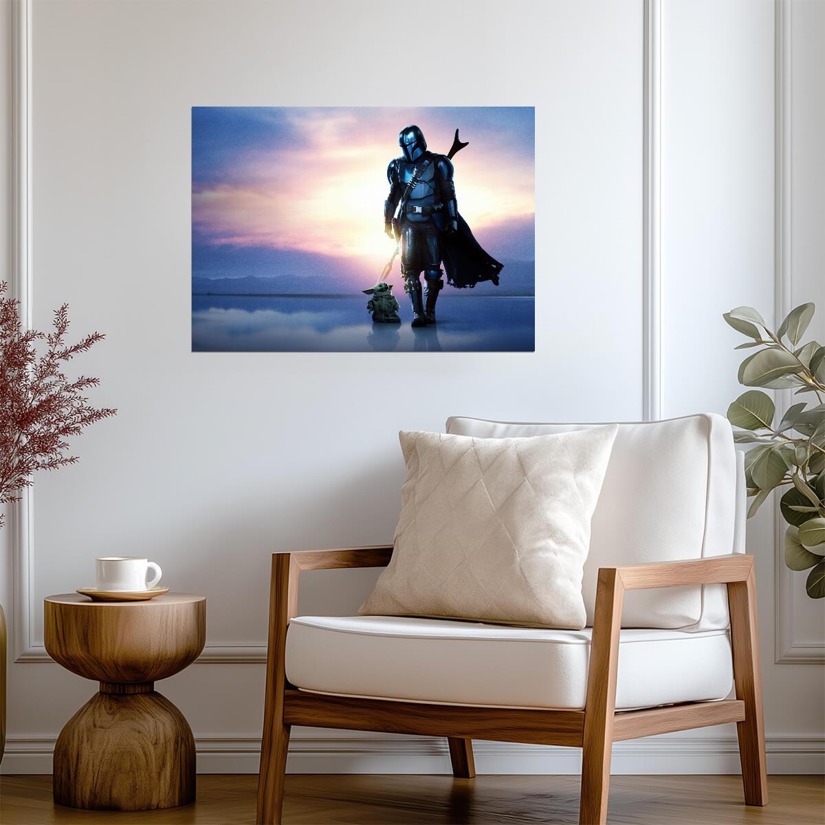 The Mandalorian TV Series Poster | Din Djarin and Grogu at Sunset - Movies & TV Poster