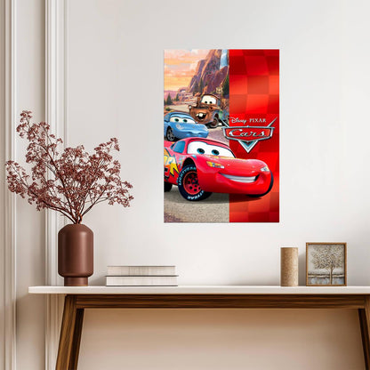 Cars 2006 Movie Poster | Lightning McQueen, Sally and Mater - Movies & TV Poster