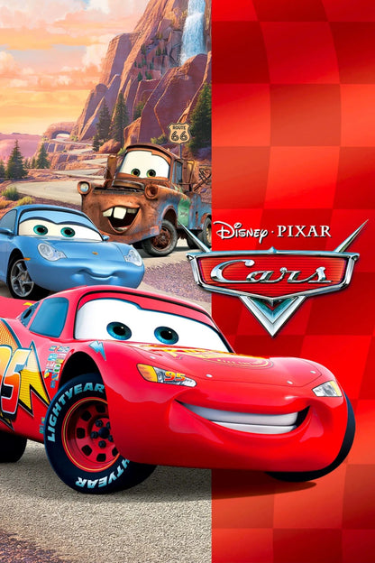 Cars 2006 Movie Poster | Lightning McQueen, Sally and Mater - Movies & TV Poster
