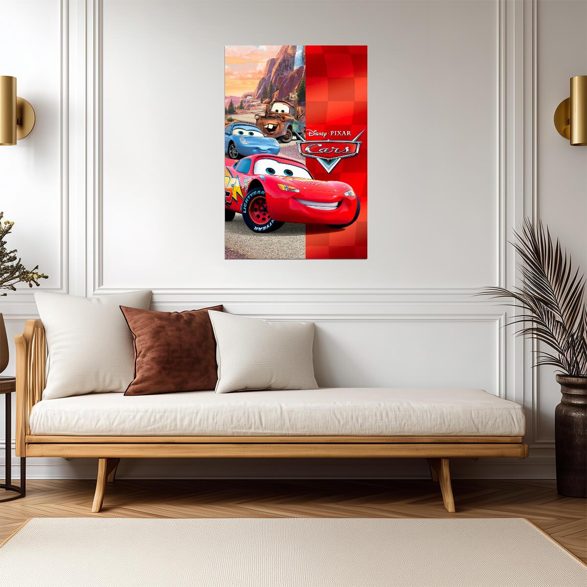 Cars 2006 Movie Poster | Lightning McQueen, Sally and Mater - Movies & TV Poster