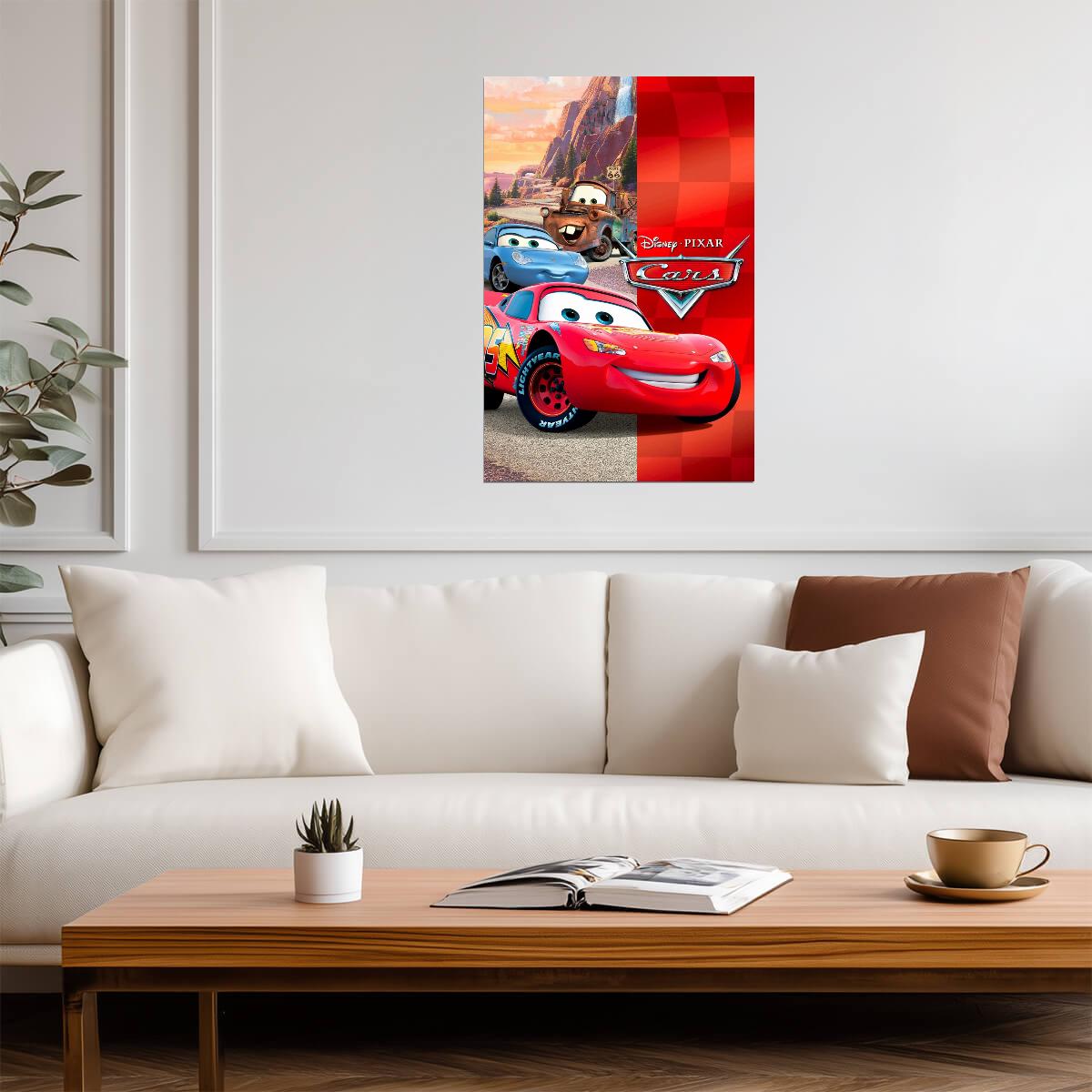 Cars 2006 Movie Poster | Lightning McQueen, Sally and Mater - Movies & TV Poster