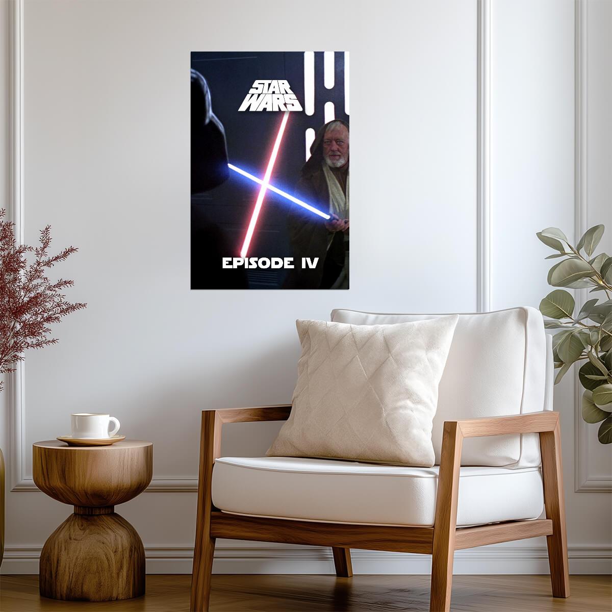 Star Wars A New Hope Movie Poster | Obi-Wan and Darth Vader Lightsabers - Movies & TV Poster