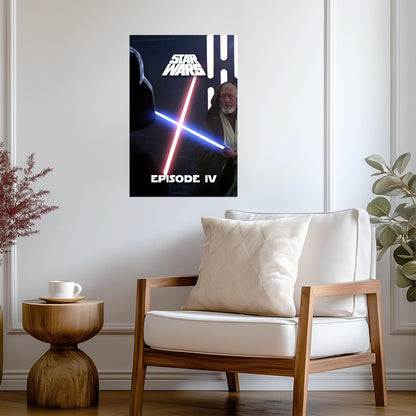 Star Wars A New Hope Movie Poster | Obi-Wan and Darth Vader Lightsabers - Movies & TV Poster