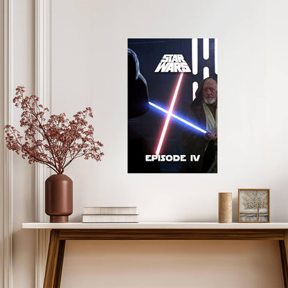 Star Wars A New Hope Movie Poster | Obi-Wan and Darth Vader Lightsabers - Movies & TV Poster