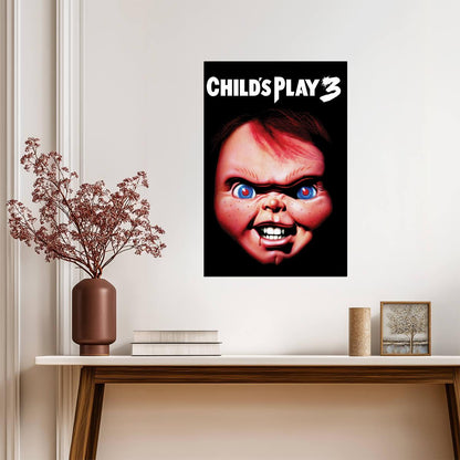 Child's Play 3 Movie Poster | Chucky Grinning Close-Up - Movies & TV Poster
