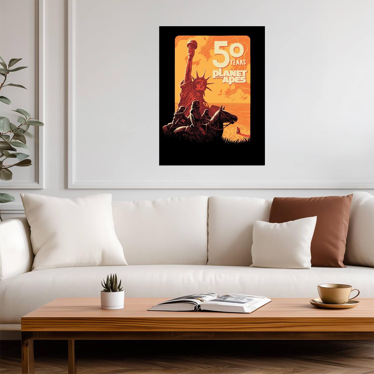 Planet of the Apes 1968 Movie Poster | Fiftieth Anniversary Statue of Liberty Graphic - Movies & TV Poster