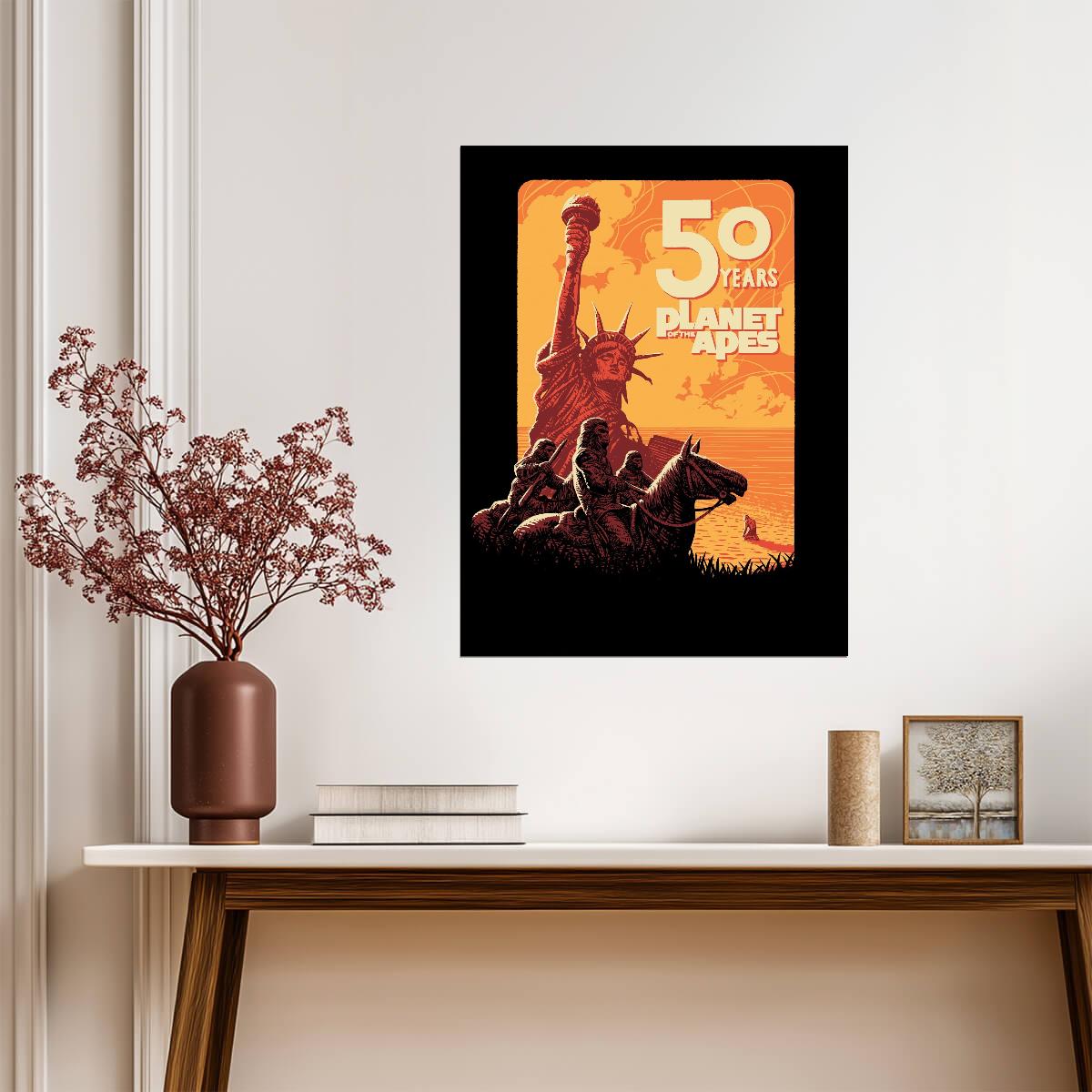 Planet of the Apes 1968 Movie Poster | Fiftieth Anniversary Statue of Liberty Graphic - Movies & TV Poster