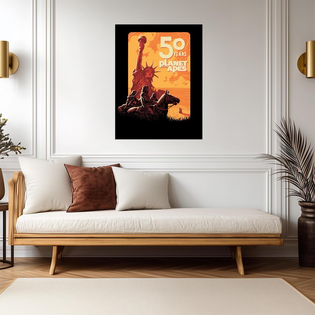 Planet of the Apes 1968 Movie Poster | Fiftieth Anniversary Statue of Liberty Graphic - Movies & TV Poster