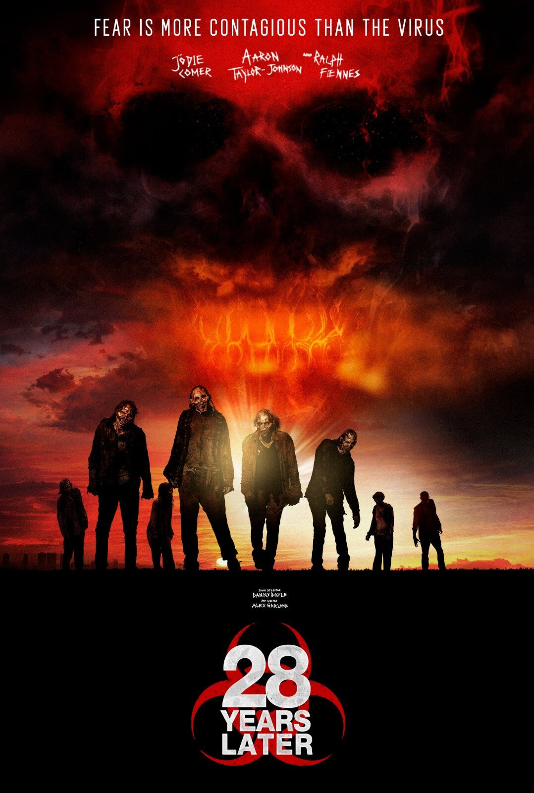 28 Years Later Poster | Skull Clouds and Survivors at Sunset - Movies & TV Poster