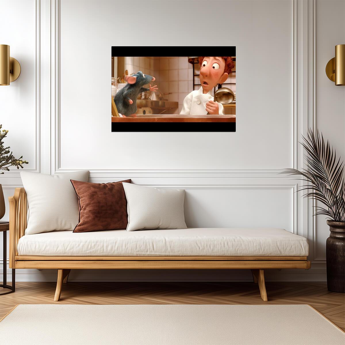 Ratatouille Movie Poster | Linguini and Remy with a Saucepan - Movies & TV Poster