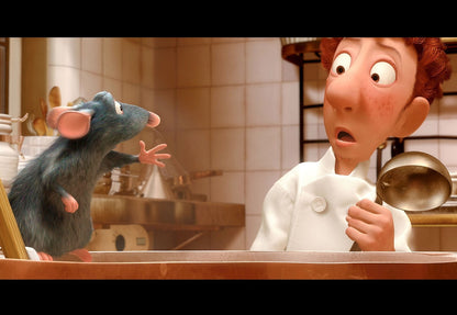 Ratatouille Movie Poster | Linguini and Remy with a Saucepan - Movies & TV Poster