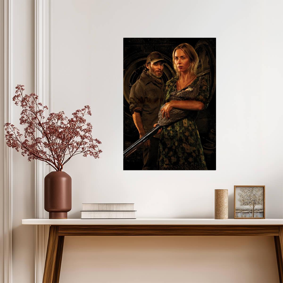 A Quiet Place Part II Poster | Emily Blunt with a Shotgun Movie Print - Movies & TV Poster