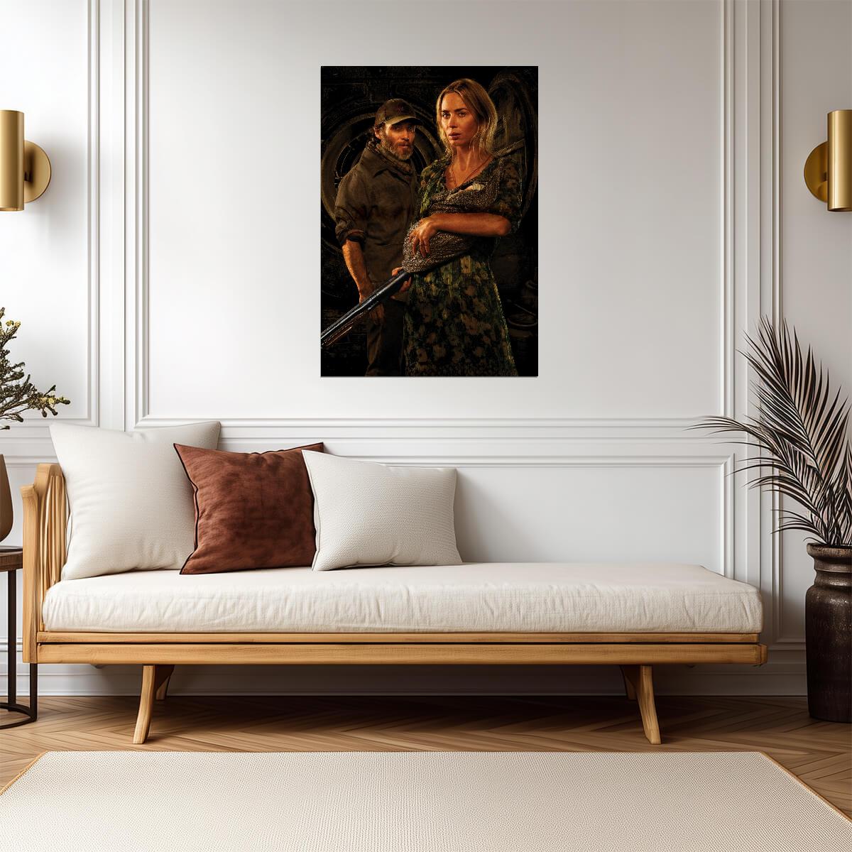 A Quiet Place Part II Poster | Emily Blunt with a Shotgun Movie Print - Movies & TV Poster