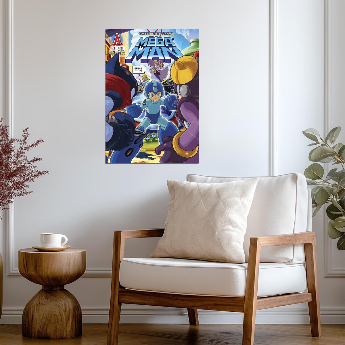 Mega Man Poster | Time Keeps Slipping | Comic Issue 7 Cover - Graphic & Art Poster