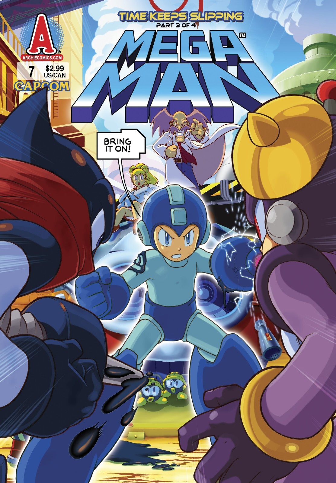 Mega Man Poster | Time Keeps Slipping | Comic Issue 7 Cover - Graphic & Art Poster