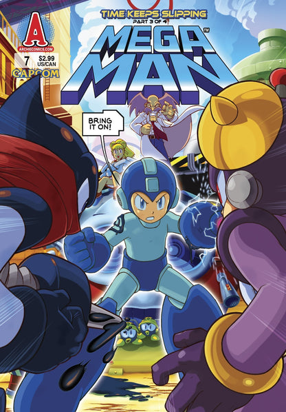 Mega Man Poster | Time Keeps Slipping | Comic Issue 7 Cover - Graphic & Art Poster