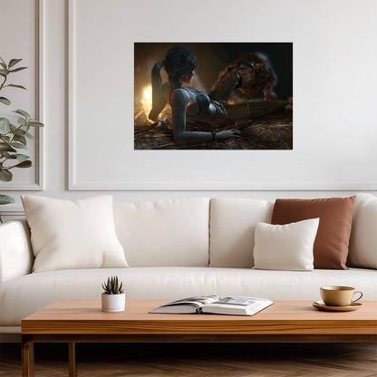 Tomb Raider Poster | Sexy Lara Croft Reclining in a Temple - Video Games Poster