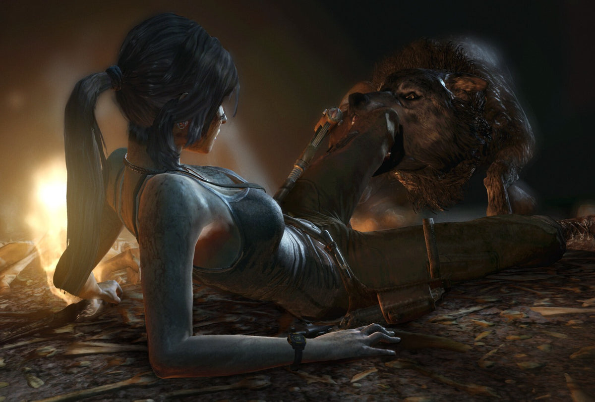 Tomb Raider Poster | Sexy Lara Croft Reclining in a Temple - Video Games Poster
