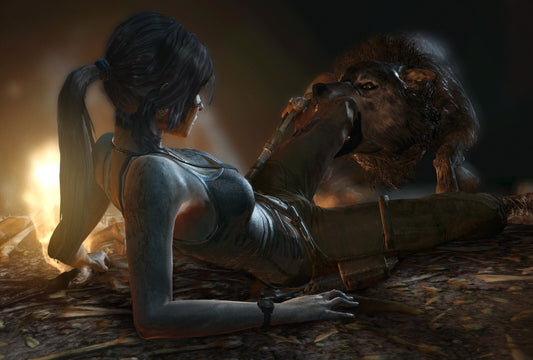 Tomb Raider Poster | Sexy Lara Croft Reclining in a Temple - Video Games Poster