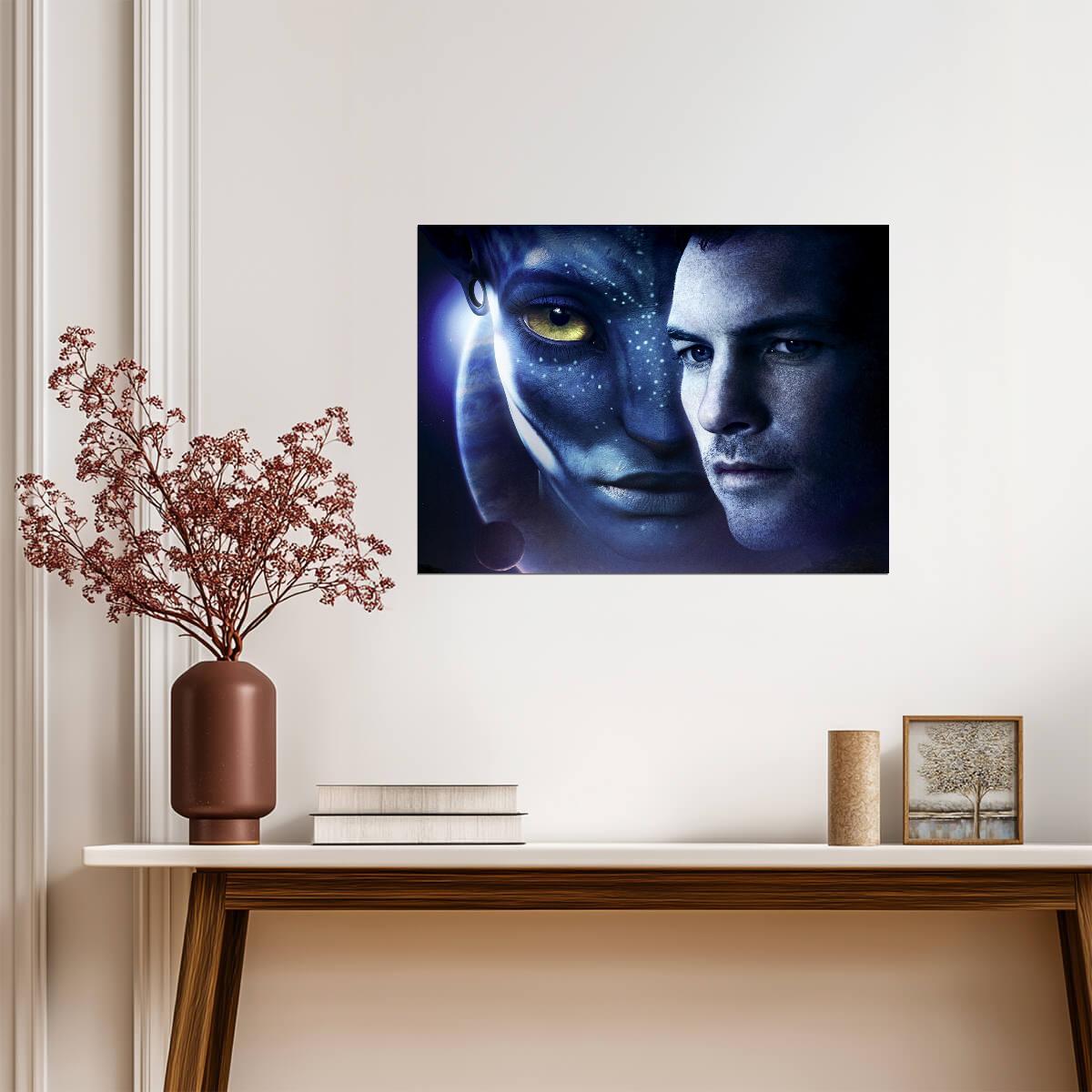 Avatar 2009 Movie Poster | Jake Sully and Neytiri Face Diptych - Movies & TV Poster