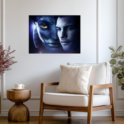 Avatar 2009 Movie Poster | Jake Sully and Neytiri Face Diptych - Movies & TV Poster