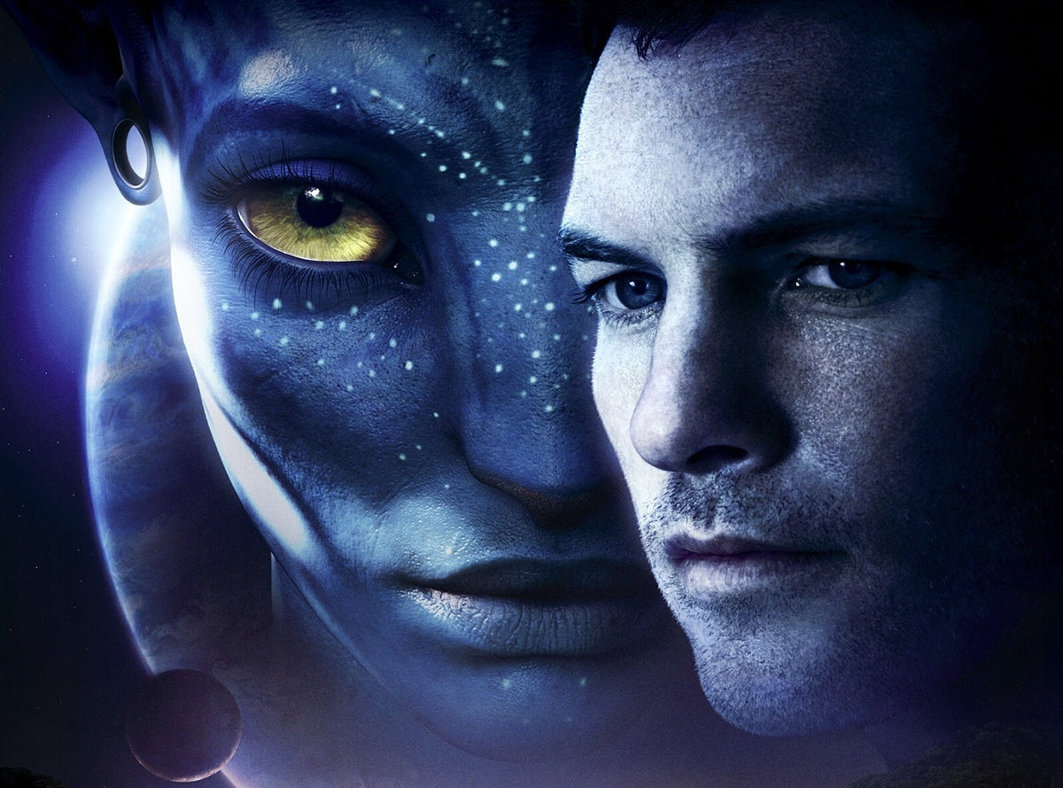 Avatar 2009 Movie Poster | Jake Sully and Neytiri Face Diptych - Movies & TV Poster