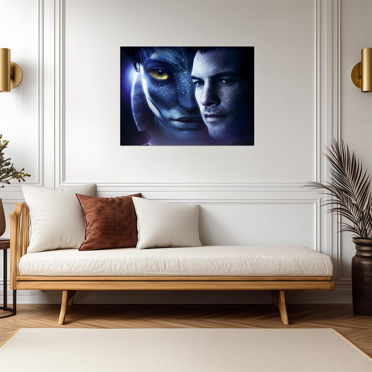 Avatar 2009 Movie Poster | Jake Sully and Neytiri Face Diptych - Movies & TV Poster