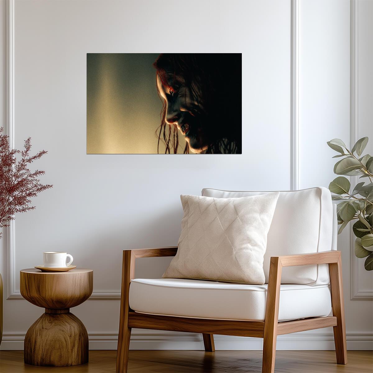 Evil Dead Rise Movie Poster | Possessed Ellie in a Backlit Profile - Movies & TV Poster