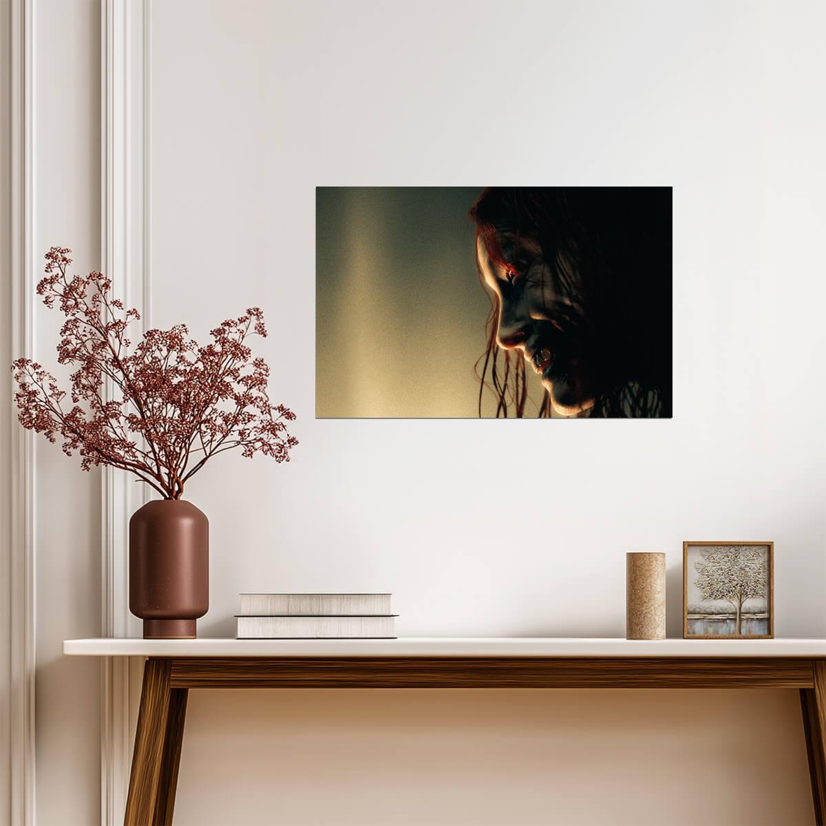 Evil Dead Rise Movie Poster | Possessed Ellie in a Backlit Profile - Movies & TV Poster