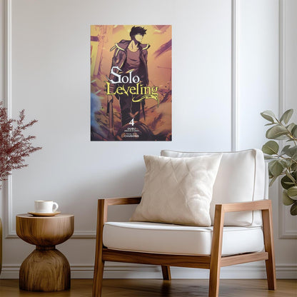 Solo Leveling Poster | Sung Jinwoo | Manhwa Volume 4 Cover - Anime Poster