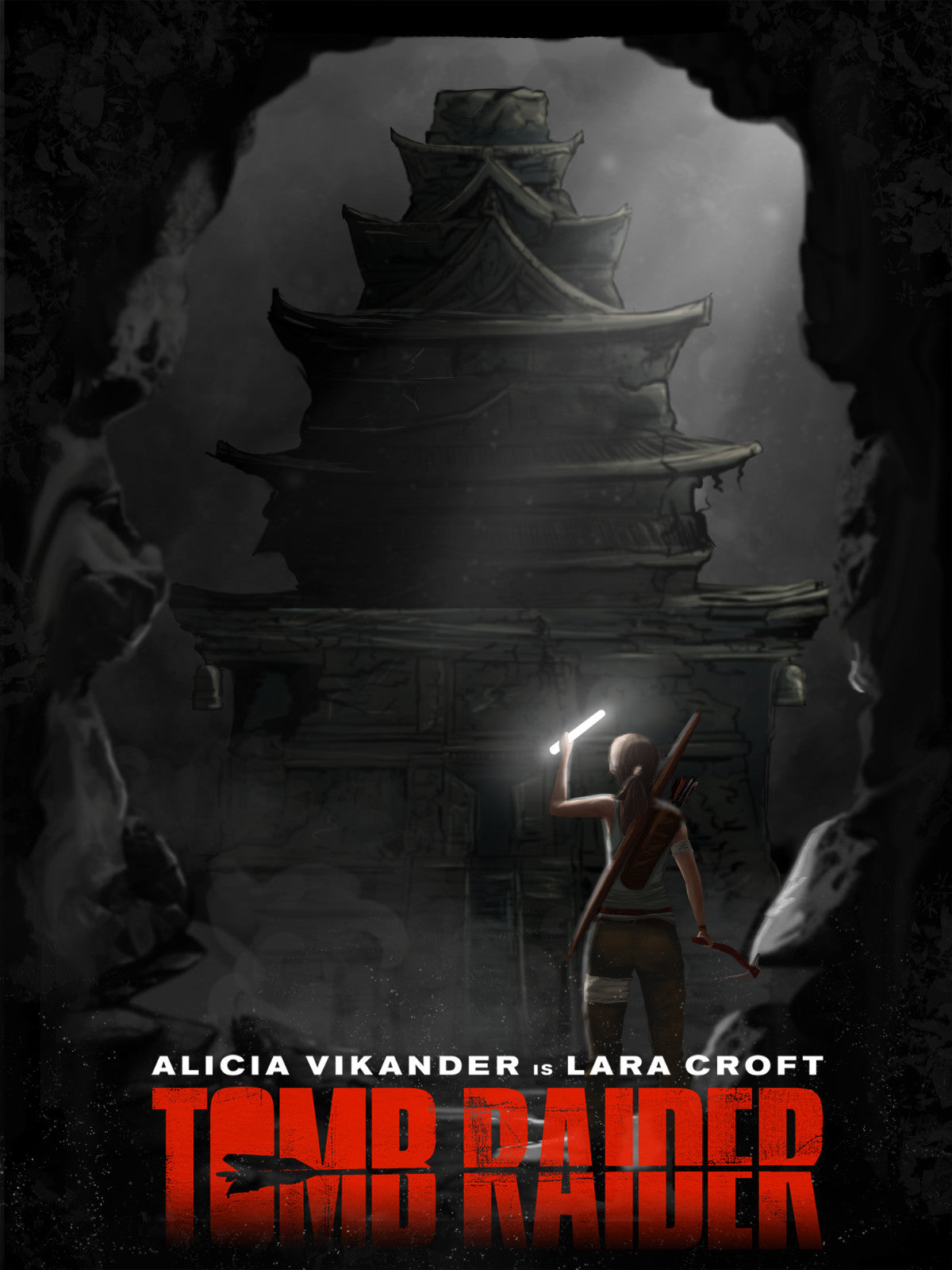 Tomb Raider 2018 Movie Poster | Lara Croft Beneath an Ancient Tower - Movies & TV Poster