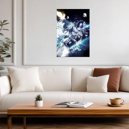 RoboCop 1987 Movie Poster | RoboCop Breaking through Blue Light - Movies & TV Poster