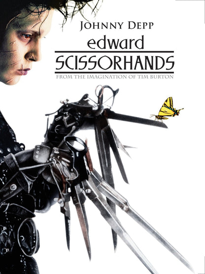Edward Scissorhands Movie Poster | Edward Watching a Butterfly on His Scissor Hand - Movies & TV Poster