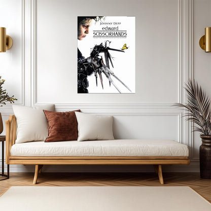 Edward Scissorhands Movie Poster | Edward Watching a Butterfly on His Scissor Hand - Movies & TV Poster