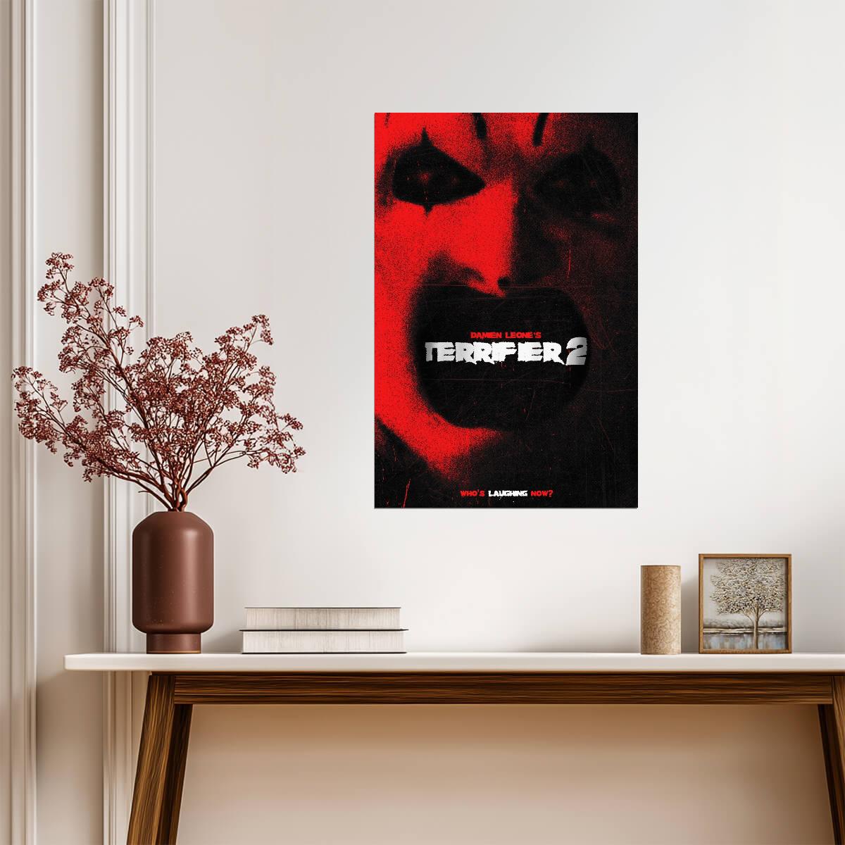 Terrifier 2 Movie Poster | Art the Clown Screaming Close-Up - Movies & TV Poster