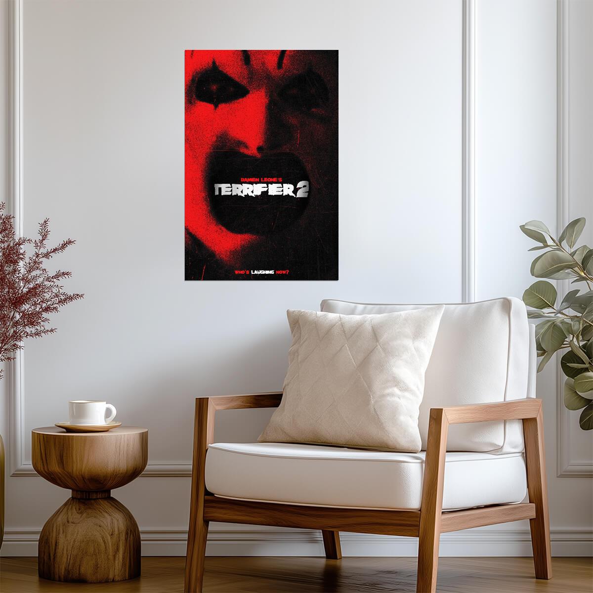 Terrifier 2 Movie Poster | Art the Clown Screaming Close-Up - Movies & TV Poster