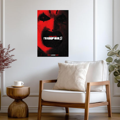 Terrifier 2 Movie Poster | Art the Clown Screaming Close-Up - Movies & TV Poster